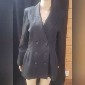 Black unlined double breasted women's jacket